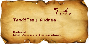 Tamássy Andrea névjegykártya